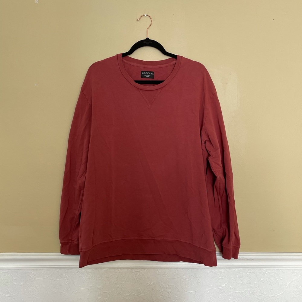 GOODLIFE Designer Men’s Crewneck Sweater Red Rust